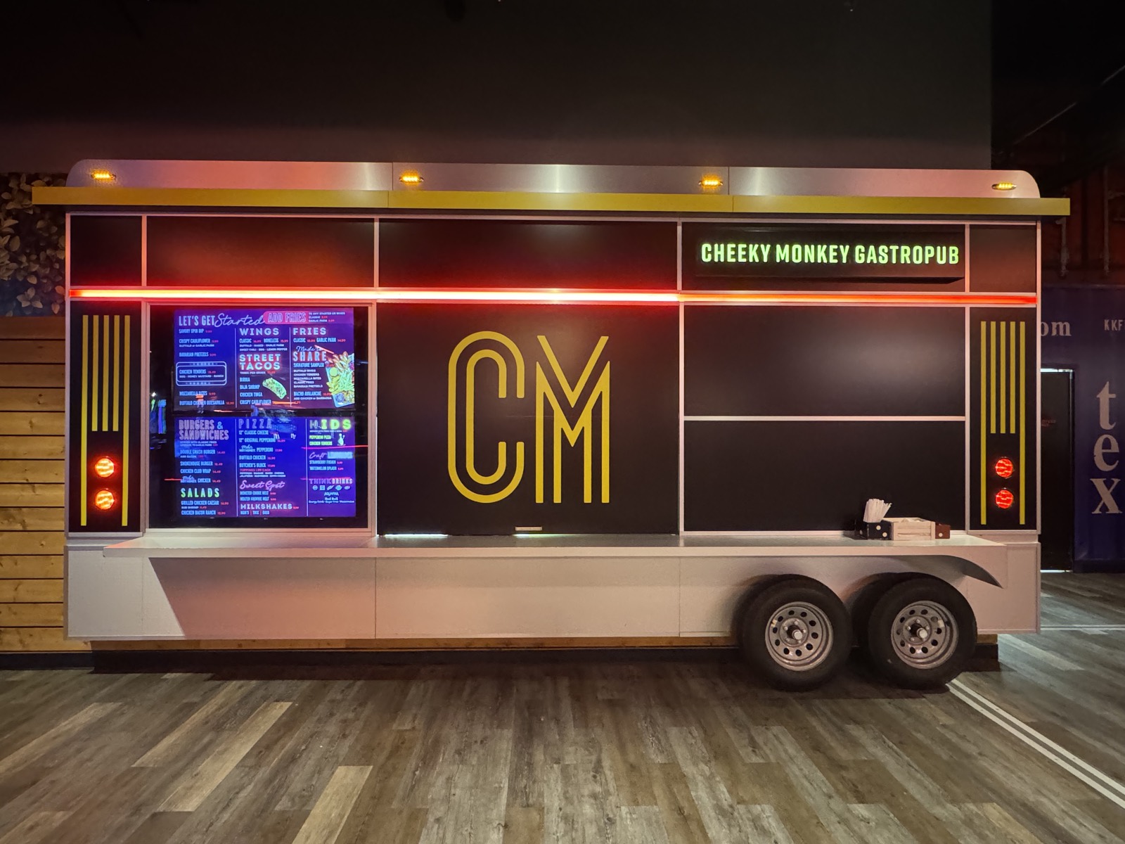 Branded food counter with digital menu board